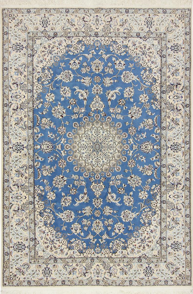 Tapis persan Naïn 9La 9'4"x6'5" 9'4"x6'5", Tapis persan Noué à la main