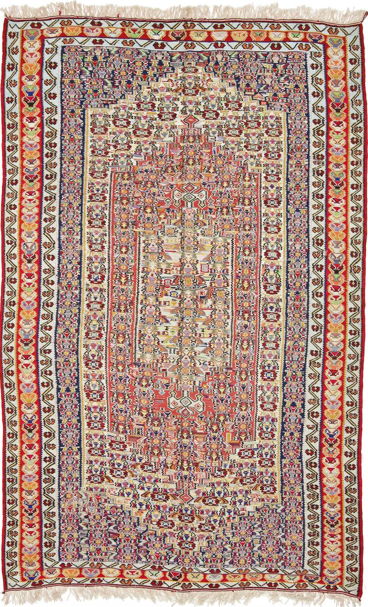 Tapete persa Kilim Senneh 8'3"x5'1" 8'3"x5'1", Tapete persa Atado à mão