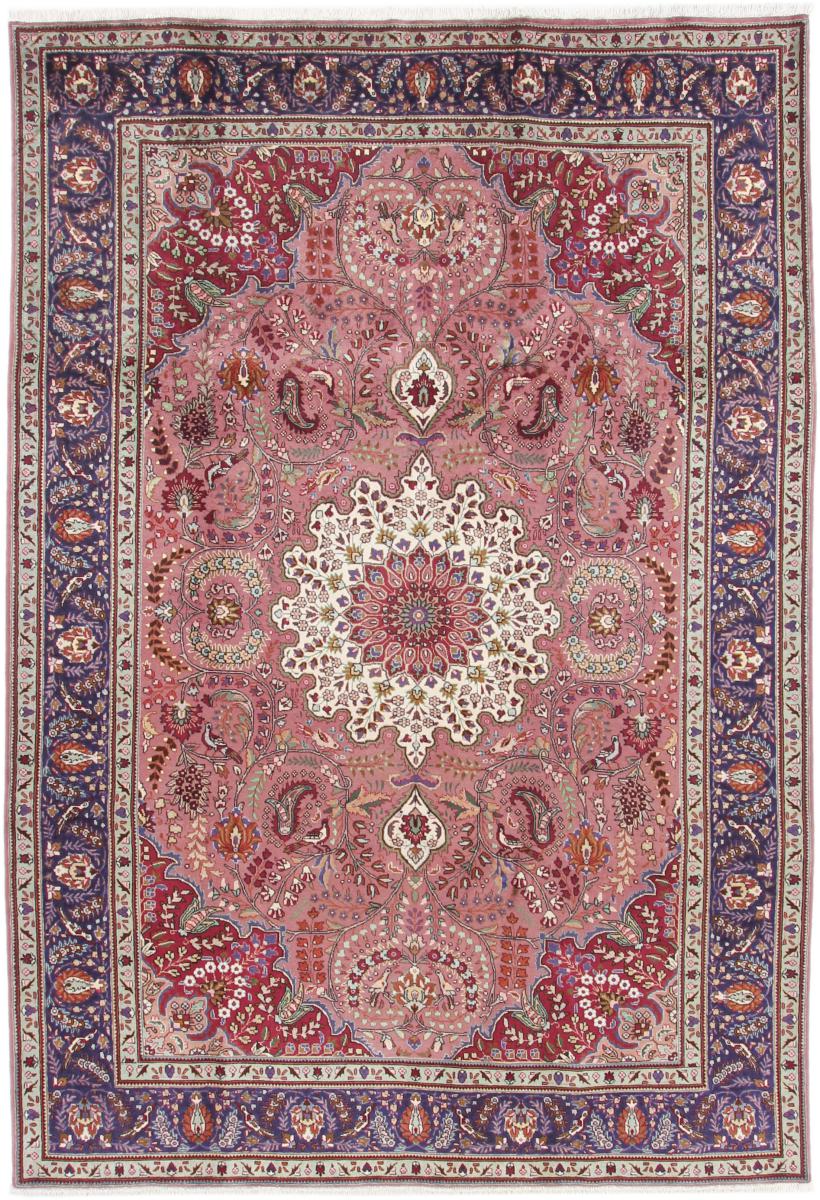 Tapis persan Tabriz 9'7"x6'7" 9'7"x6'7", Tapis persan Noué à la main