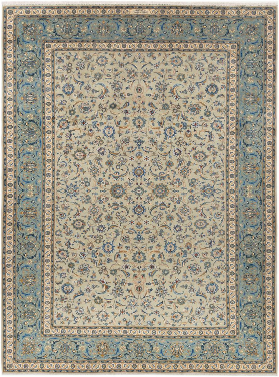 Persian Rug Keshan 13'0"x9'9" 13'0"x9'9", Persian Rug Knotted by hand