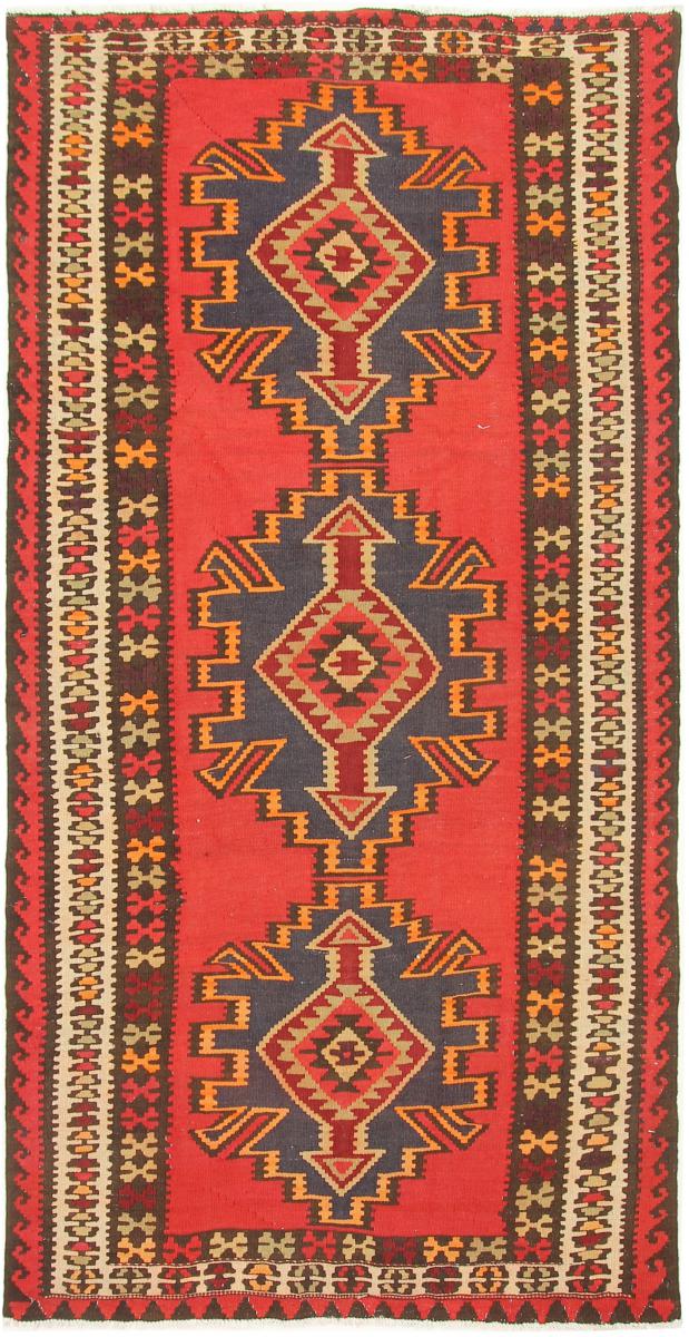 Persian Rug Kilim Fars Azerbaijan Antique 9'6"x5'1" 9'6"x5'1", Persian Rug Woven by hand