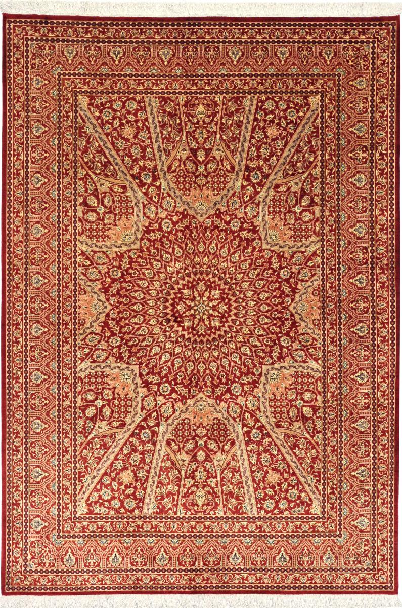 Tapis persan Ghom Soie 194x132 194x132, Tapis persan Noué à la main