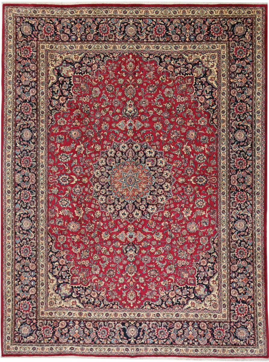 Persian Rug Mashad Khorassan 13'0"x9'8" 13'0"x9'8", Persian Rug Knotted by hand