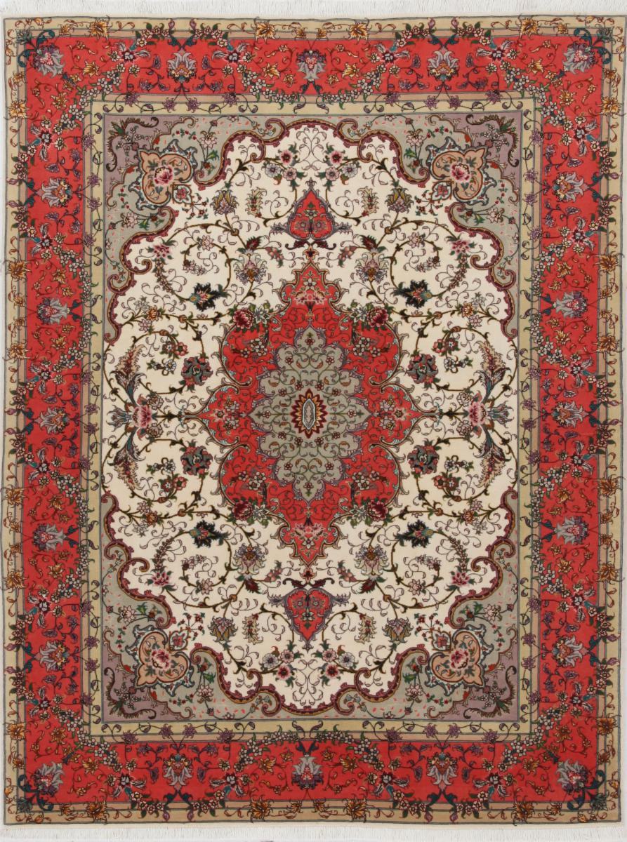  ペルシャ絨毯 タブリーズ 50Raj 6'8"x5'1" 6'8"x5'1",  ペルシャ絨毯 手織り