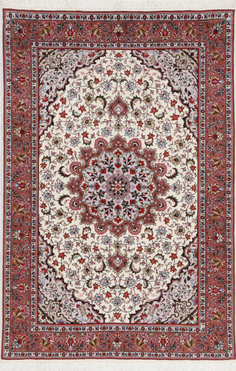 Persian Rug Tabriz 50Raj 4'11"x3'4" 4'11"x3'4", Persian Rug Knotted by hand