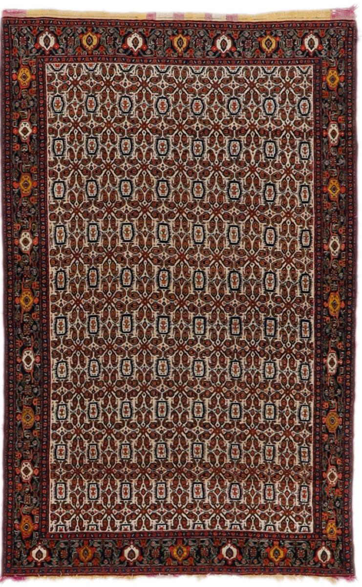 Persisk teppe Senneh Antikke Silkerenning 7'2"x4'5" 7'2"x4'5", Persisk teppe Knyttet for hånd