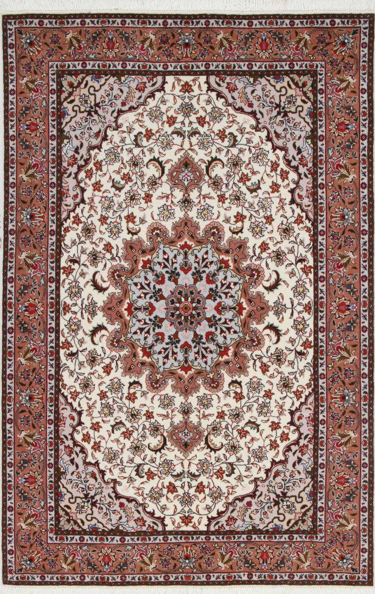 Persian Rug Tabriz 50Raj 5'2"x3'5" 5'2"x3'5", Persian Rug Knotted by hand