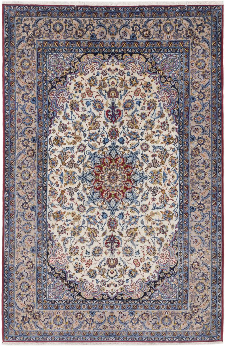 Περσικό χαλί Ισφαχάν Μεταξωτό στημόνι 7'10"x5'3" 7'10"x5'3", Περσικό χαλί Οι κόμποι έγιναν με το χέρι