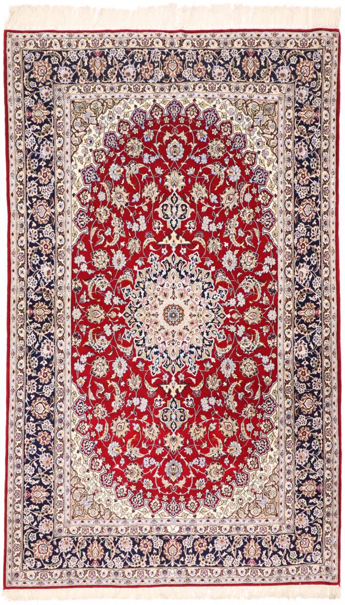 Persian Rug Isfahan Silk Warp 8'4"x5'1" 8'4"x5'1", Persian Rug Knotted by hand