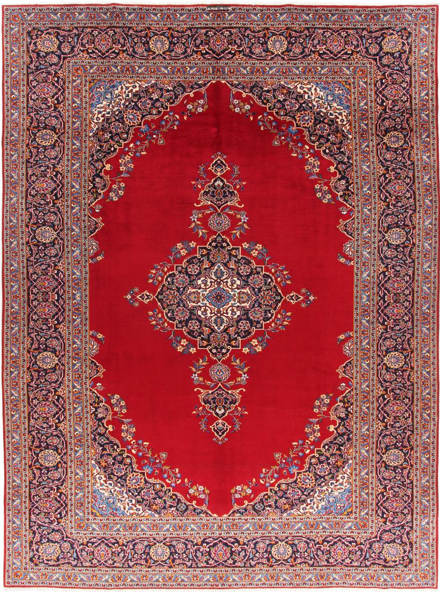 Tapis persan Kashan 13'3"x9'9" 13'3"x9'9", Tapis persan Noué à la main