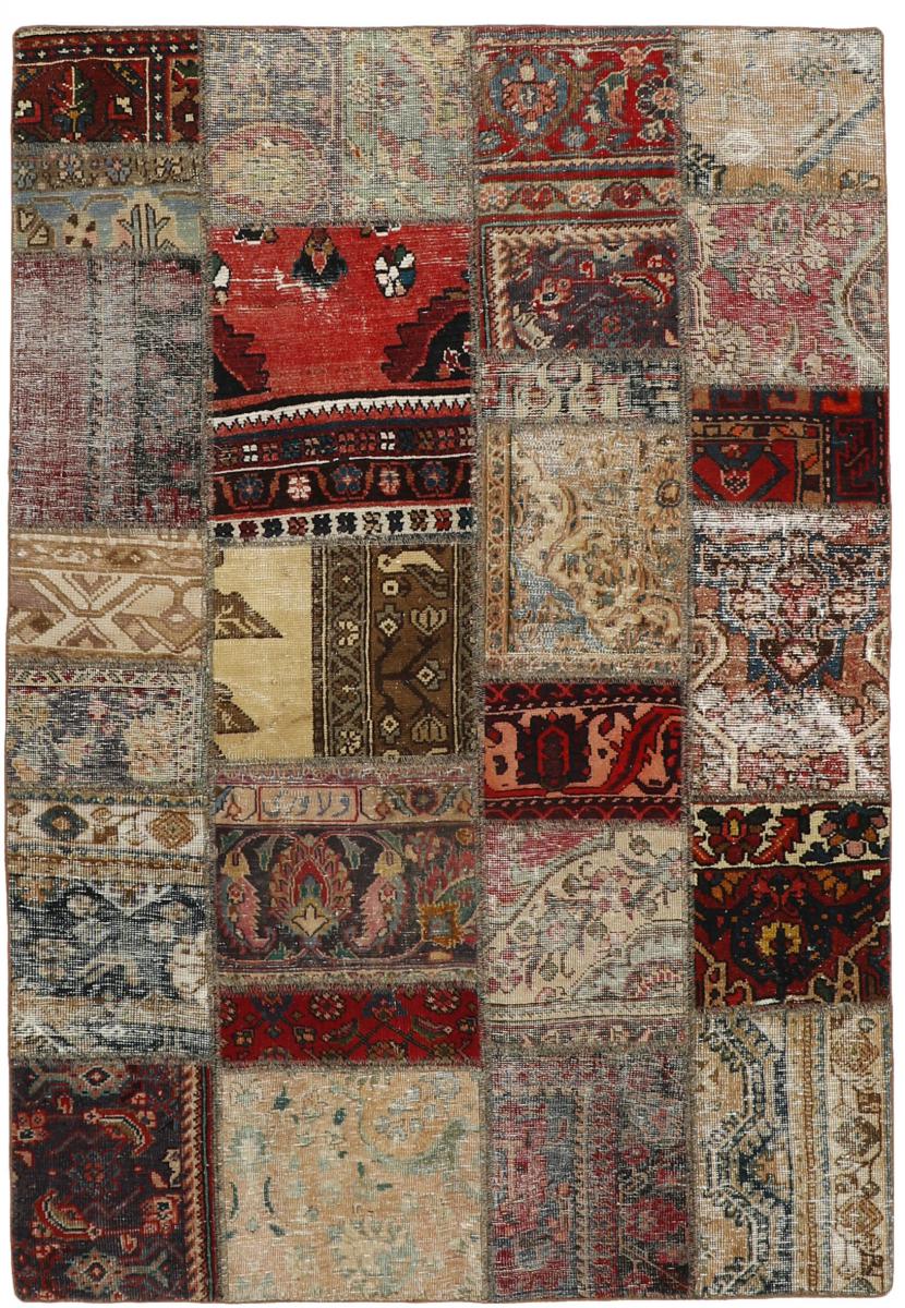  ペルシャ絨毯 パッチワーク 202x140 202x140,  ペルシャ絨毯 手織り
