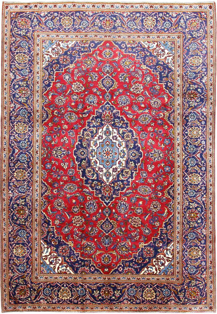 Tapis persan Kashan 9'4"x6'7" 9'4"x6'7", Tapis persan Noué à la main