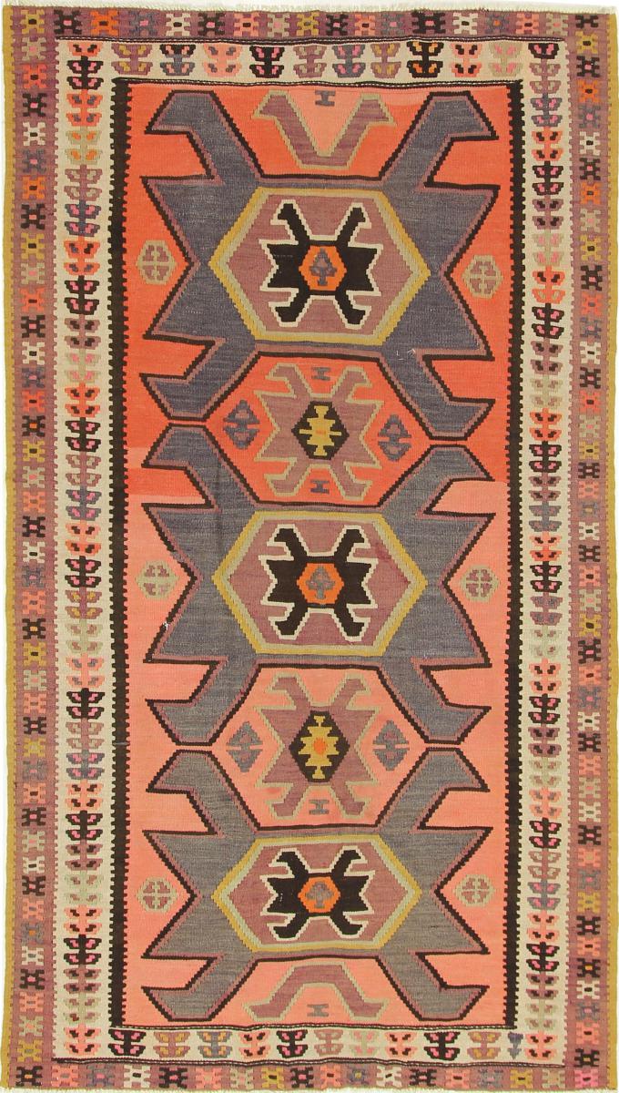 Persisk tæppe Kelim Fars Azerbaijan Antikke 277x151 277x151, Persisk tæppe Håndvævet