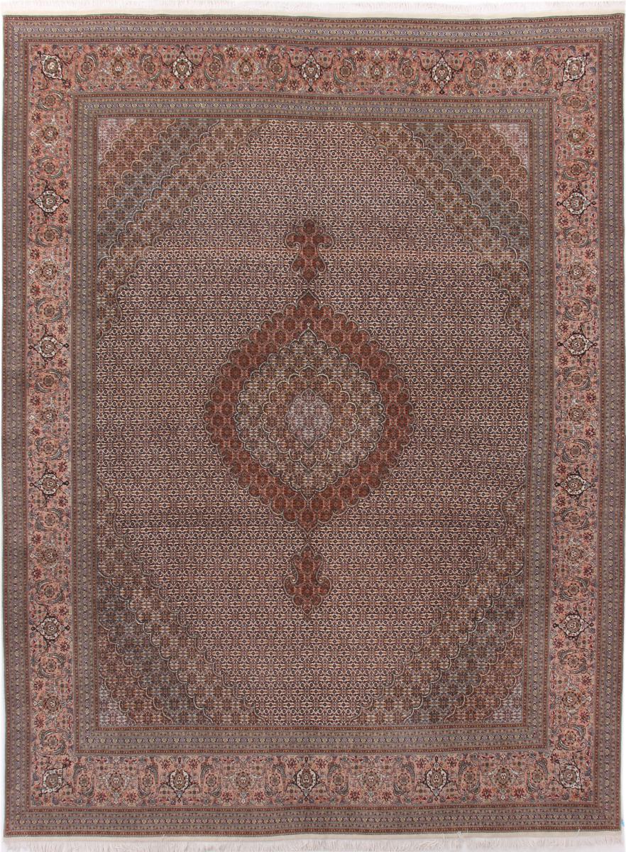 Persian Rug Tabriz Mahi 13'0"x9'10" 13'0"x9'10", Persian Rug Knotted by hand