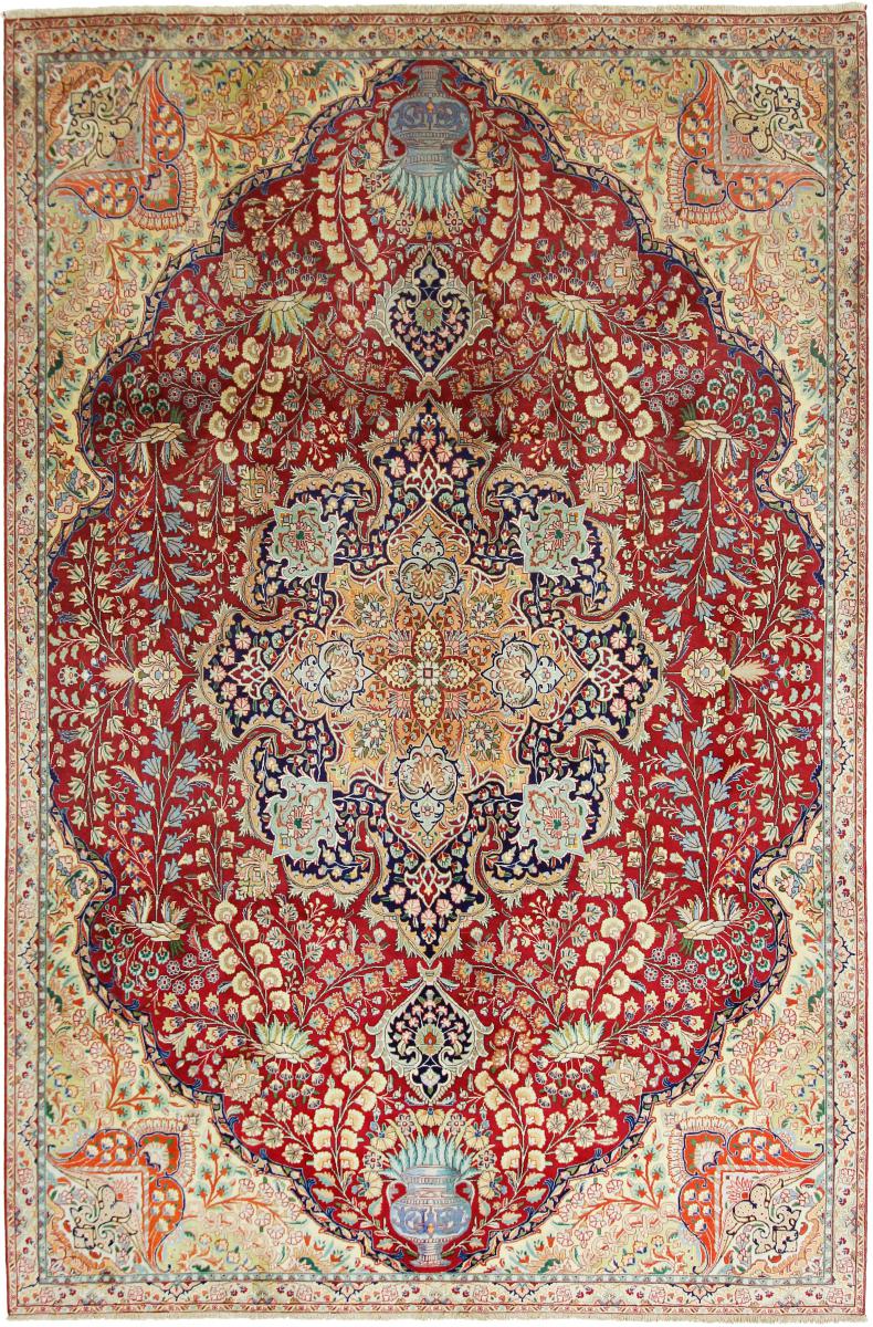 Persian Rug Tabriz 10'7"x7'2" 10'7"x7'2", Persian Rug Knotted by hand