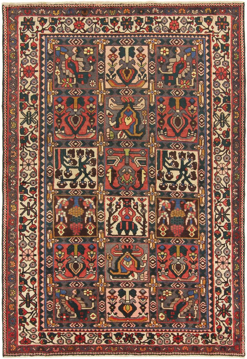 Persian Rug Bakhtiari 6'7"x4'6" 6'7"x4'6", Persian Rug Knotted by hand