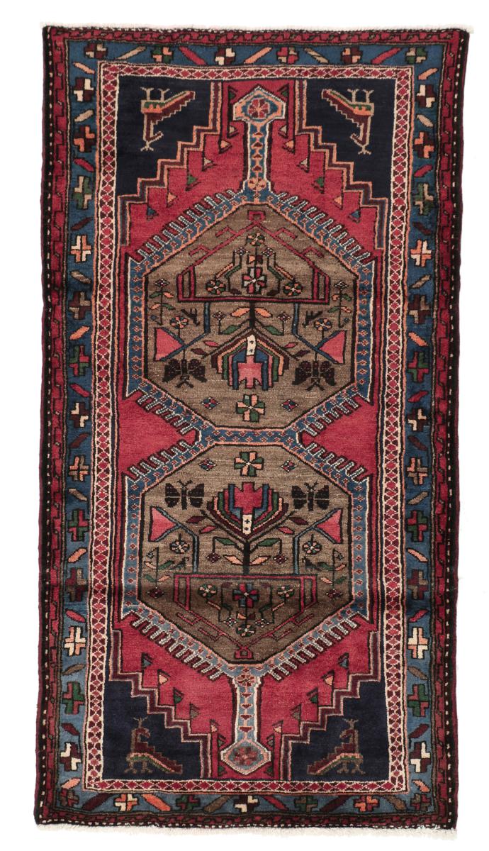 Persian Rug Hamadan 6'9"x3'7" 6'9"x3'7", Persian Rug Knotted by hand