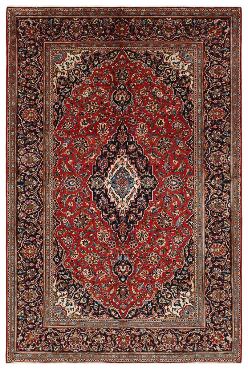  ペルシャ絨毯 カシャン 9'6"x6'3" 9'6"x6'3",  ペルシャ絨毯 手織り