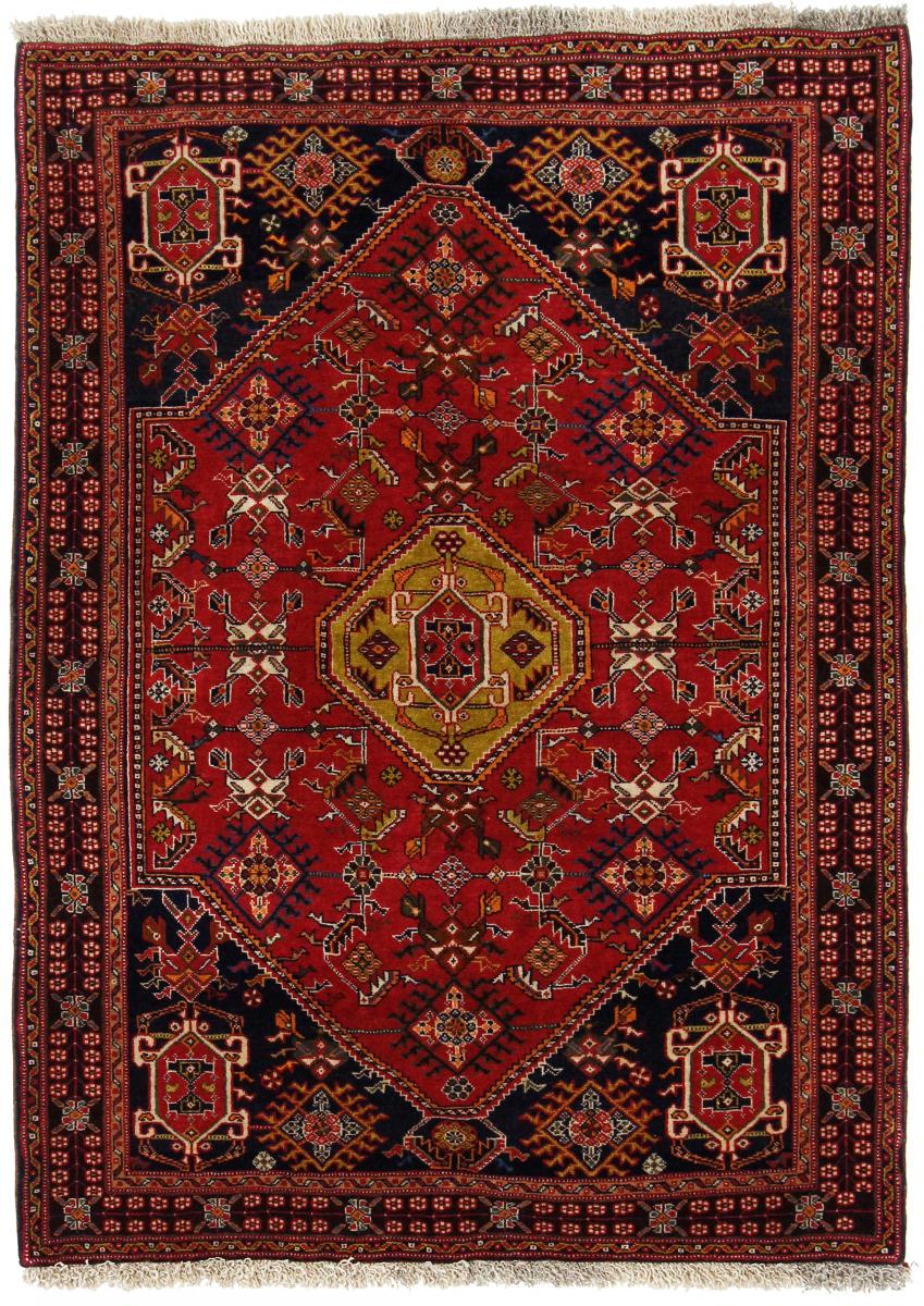 Persian Rug Ghashghai 4'9"x3'6" 4'9"x3'6", Persian Rug Knotted by hand