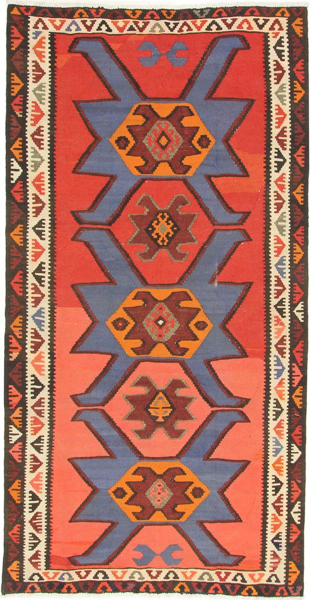 Dywan perski Kilim Fars Azerbaijan Antyczny 9'2"x4'8" 9'2"x4'8", Dywan perski Ręcznie tkane