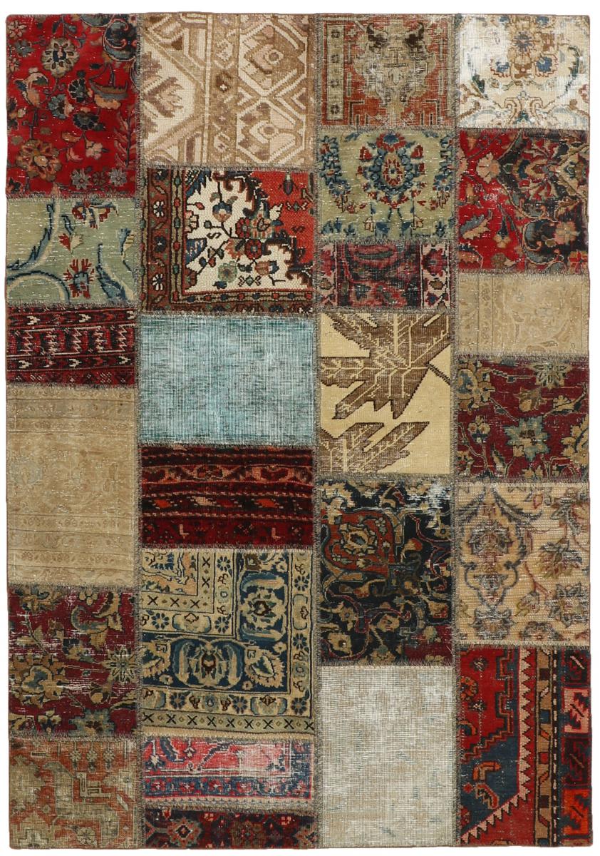 Persian Rug Patchwork 199x140 199x140, Persian Rug Knotted by hand