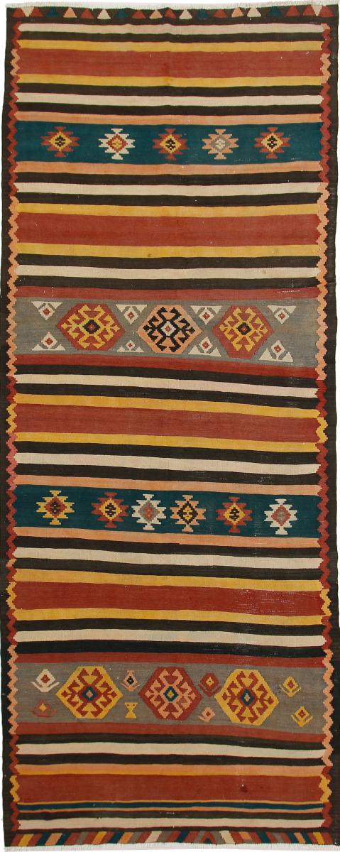 Tapis persan Kilim Fars Azerbaijan Antique 412x166 412x166, Tapis persan Tissé à la main