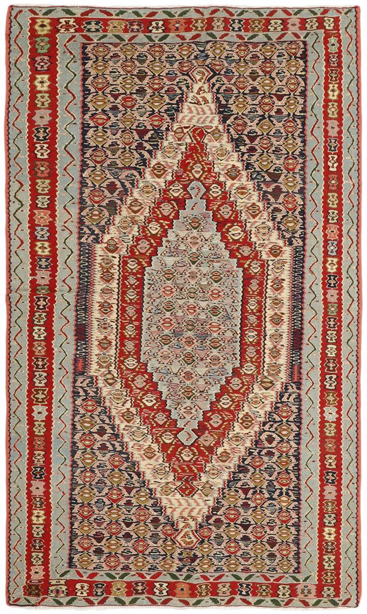 Tappeto persiano Kilim Fars Senneh 8'2"x4'6" 8'2"x4'6", Tappeto persiano Annodato a mano