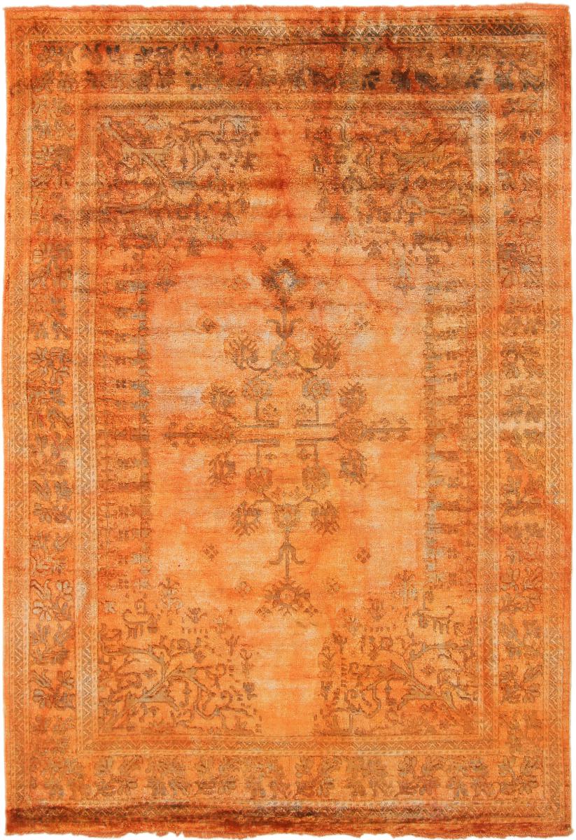Indo rug Sadraa 7'9"x5'5" 7'9"x5'5", Persian Rug Knotted by hand
