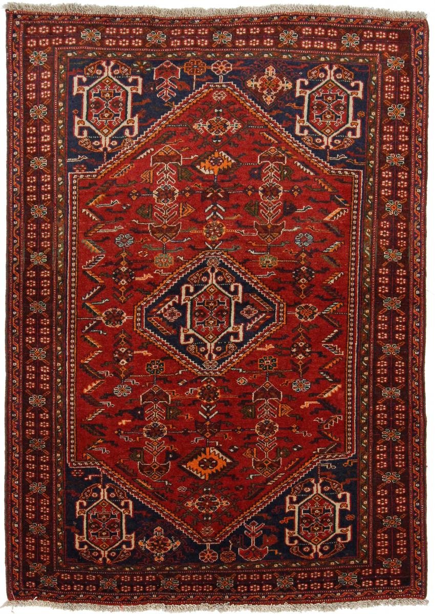 Persian Rug Ghashghai 4'9"x3'5" 4'9"x3'5", Persian Rug Knotted by hand