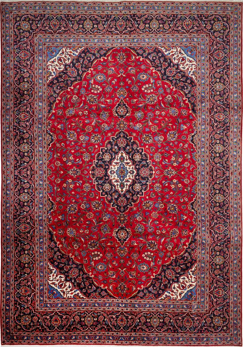 Persian Rug Keshan 13'2"x9'7" 13'2"x9'7", Persian Rug Knotted by hand