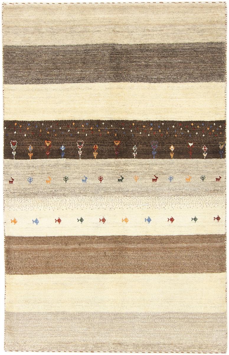 Persian Rug Persian Gabbeh Loribaft Nature 4'4"x2'10" 4'4"x2'10", Persian Rug Knotted by hand