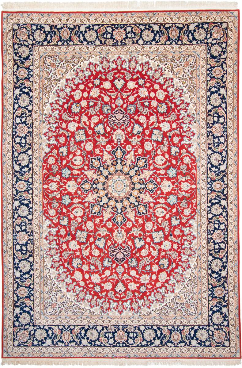 Persian Rug Isfahan Silk Warp 11'8"x8'2" 11'8"x8'2", Persian Rug Knotted by hand