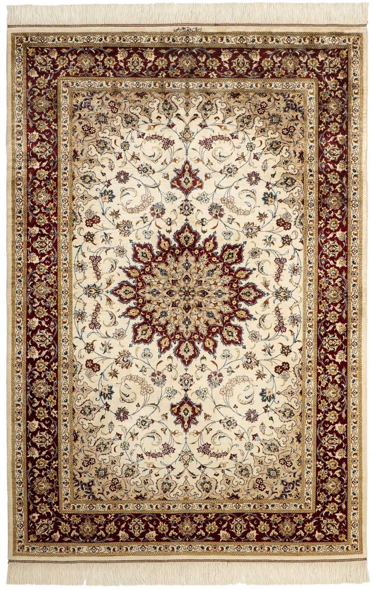 Perzisch tapijt Qum Zijde 198x131 198x131, Perzisch tapijt Handgeknoopte