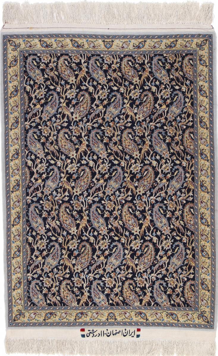 Persian Rug Isfahan Silk Warp 112x82 112x82, Persian Rug Knotted by hand