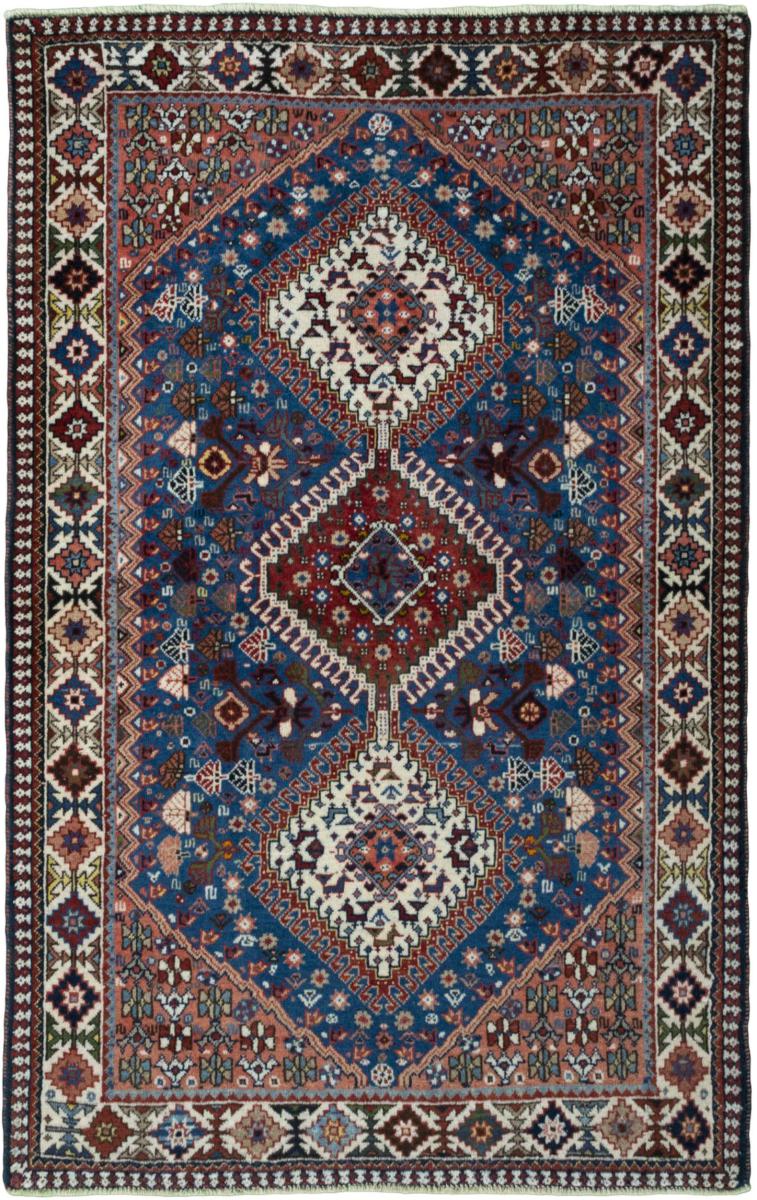  ペルシャ絨毯 ヤラメー 4'6"x2'9" 4'6"x2'9",  ペルシャ絨毯 手織り