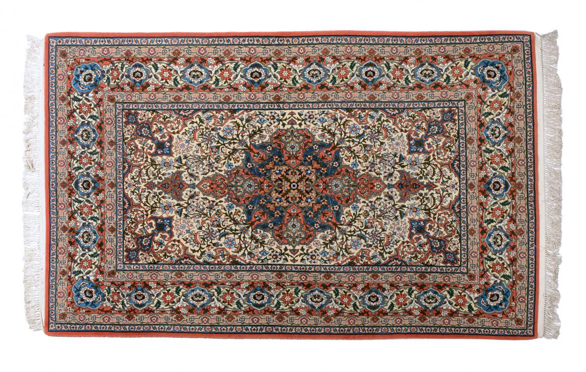 Perserteppich Isfahan Seidenkette 208x133 208x133, Perserteppich Handgeknüpft