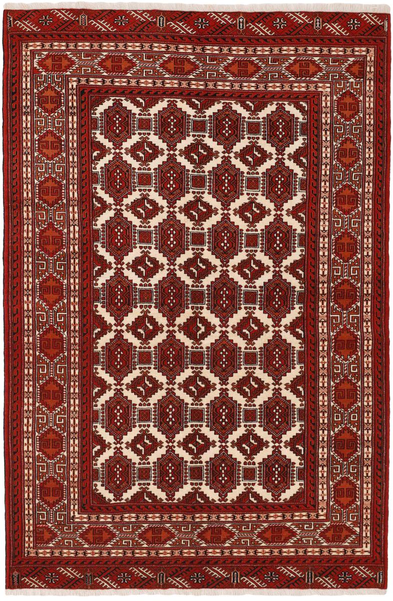 Persian Rug Turkaman 8'0"x5'3" 8'0"x5'3", Persian Rug Knotted by hand