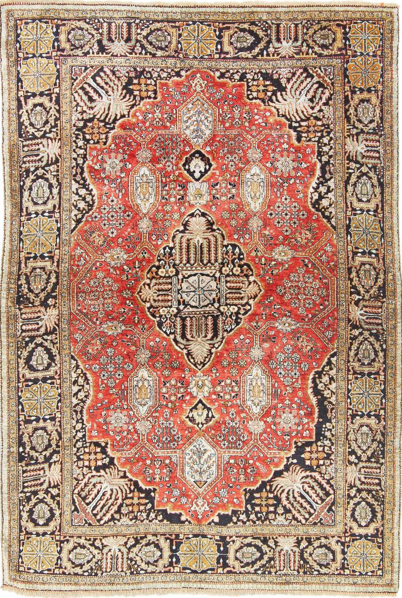 Tapis persan Ghom Soie 5'4"x3'9" 5'4"x3'9", Tapis persan Noué à la main