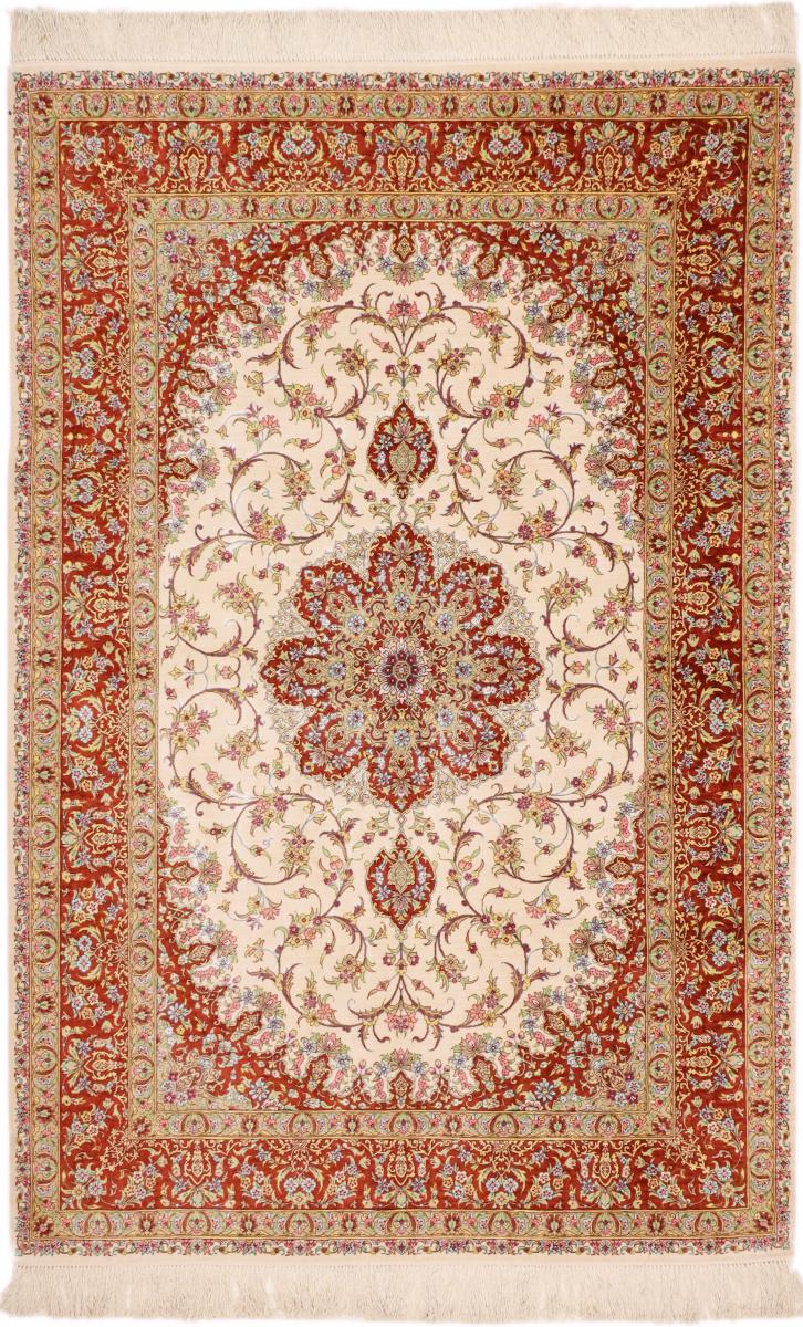 Persialainen matto Ghom Silkki 199x131 199x131, Persialainen matto Solmittu käsin