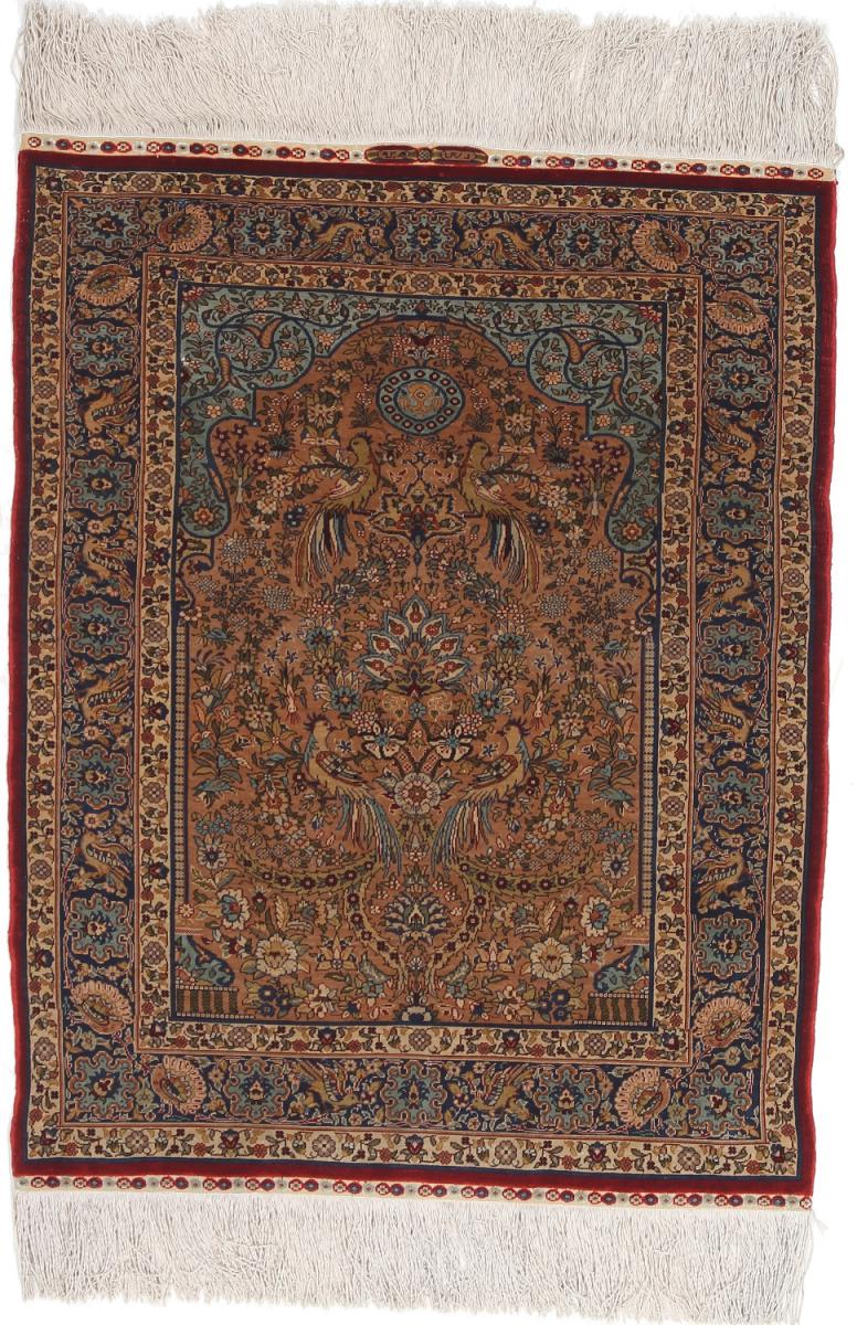  Hereke Silk 2'11"x2'3" 2'11"x2'3", Persian Rug Knotted by hand