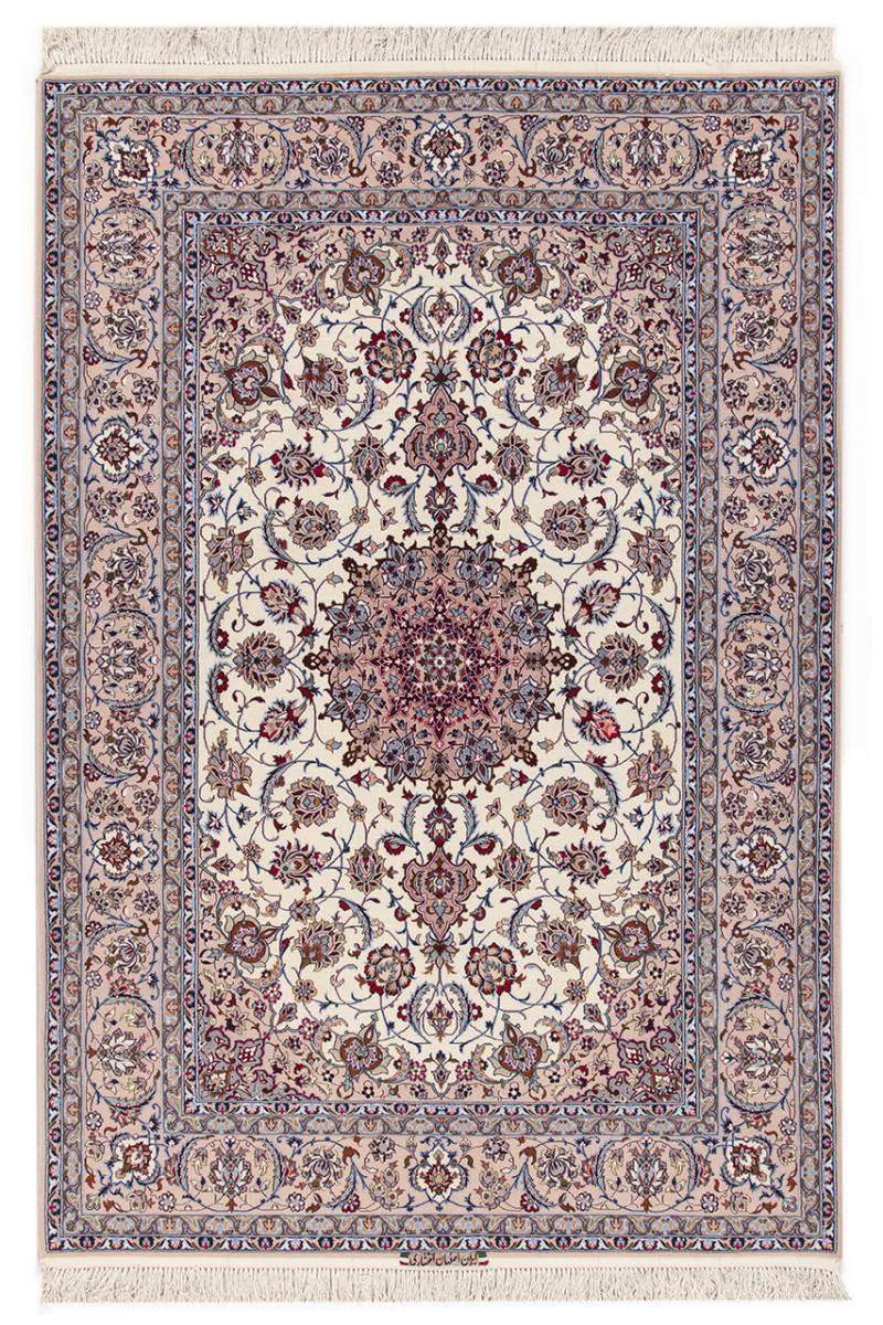 Persian Rug Isfahan Sherkat Silk Warp 7'10"x5'3" 7'10"x5'3", Persian Rug Knotted by hand