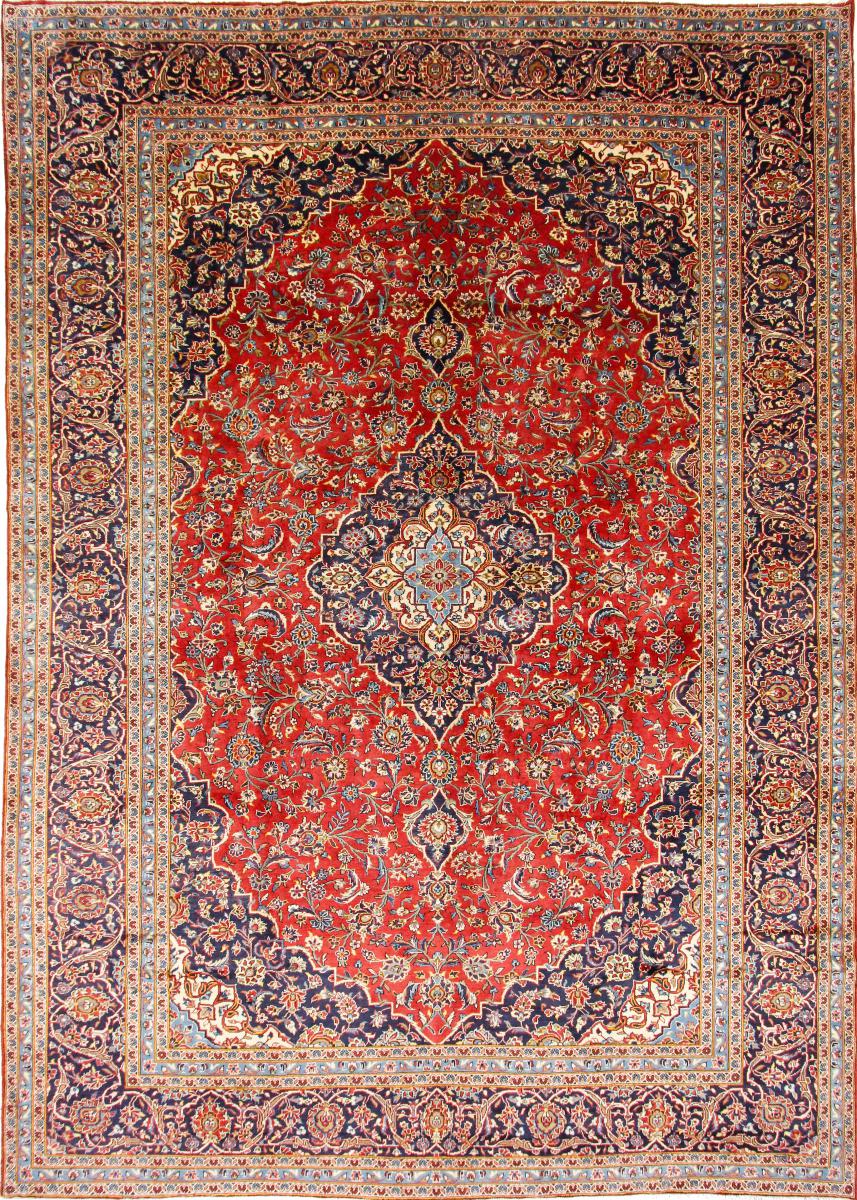 Persian Rug Keshan 14'1"x9'10" 14'1"x9'10", Persian Rug Knotted by hand