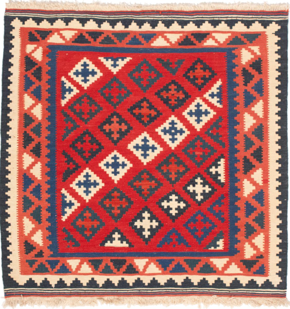 Persian Rug Kilim Fars 3'5"x3'4" 3'5"x3'4", Persian Rug Woven by hand