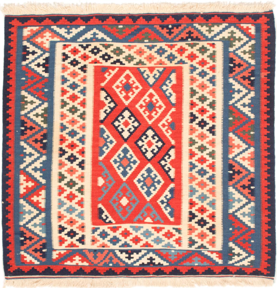 Persian Rug Kilim Fars 3'4"x3'3" 3'4"x3'3", Persian Rug Woven by hand