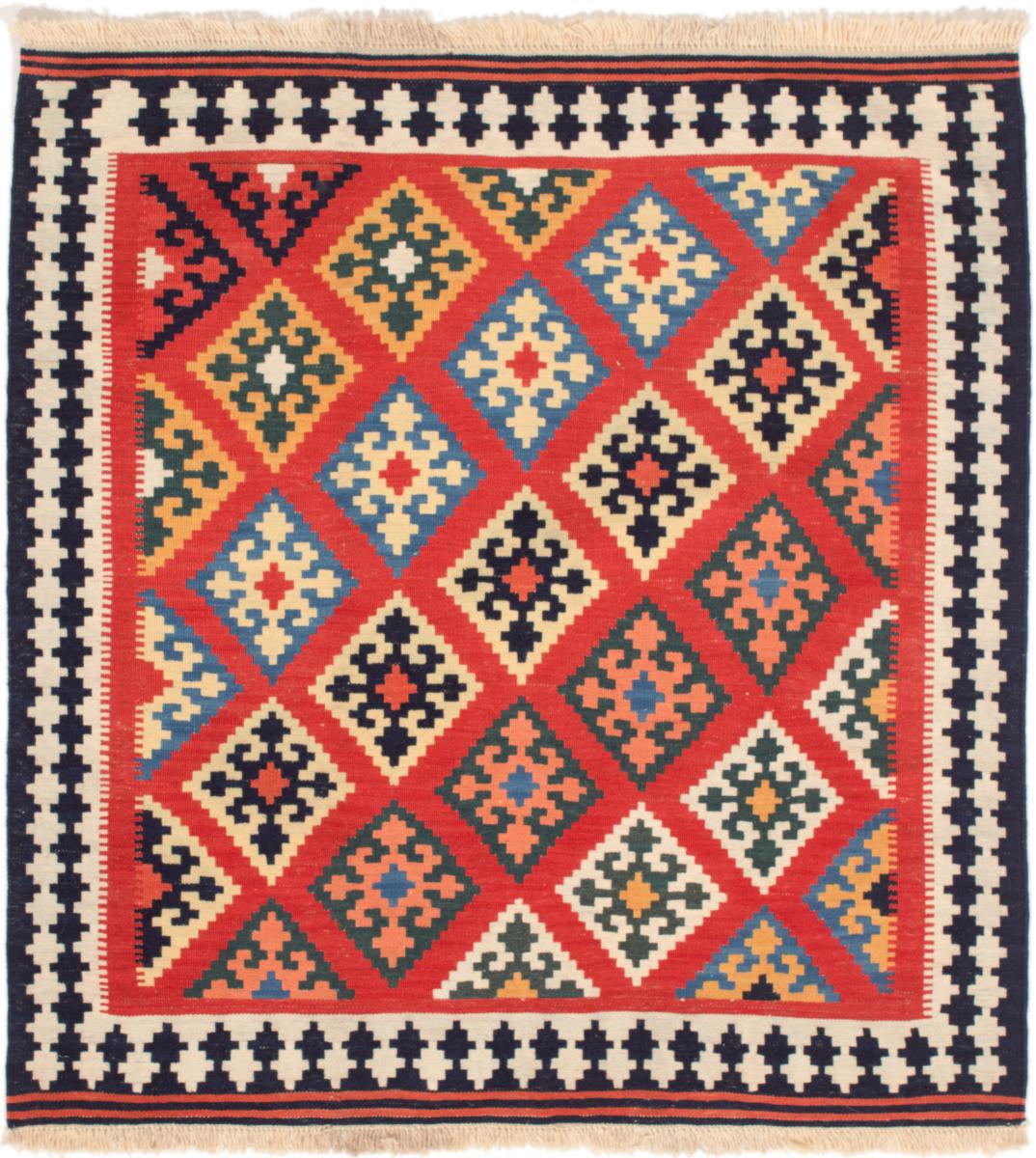 Persian Rug Kilim Fars 3'8"x3'4" 3'8"x3'4", Persian Rug Woven by hand