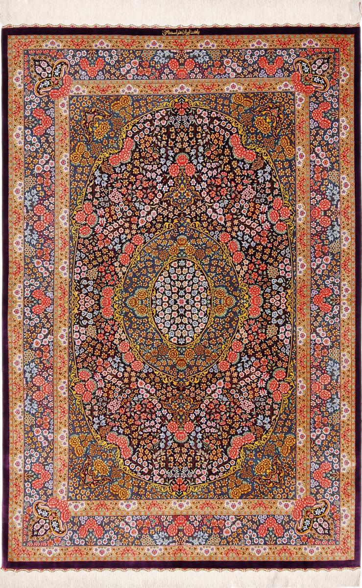 Tappeto persiano Qum di Seta Eshaghi 199x133 199x133, Tappeto persiano Annodato a mano