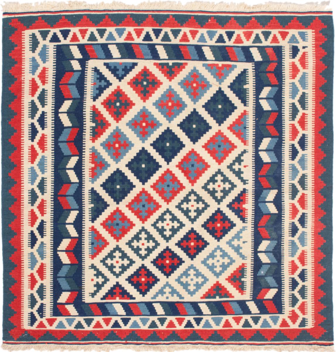 Persian Rug Kilim Fars 3'3"x3'4" 3'3"x3'4", Persian Rug Woven by hand