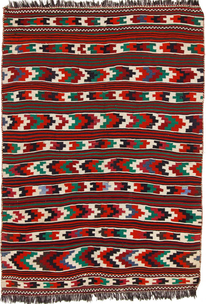 Persian Rug Kilim Fars Ghashghai 7'9"x5'5" 7'9"x5'5", Persian Rug Woven by hand