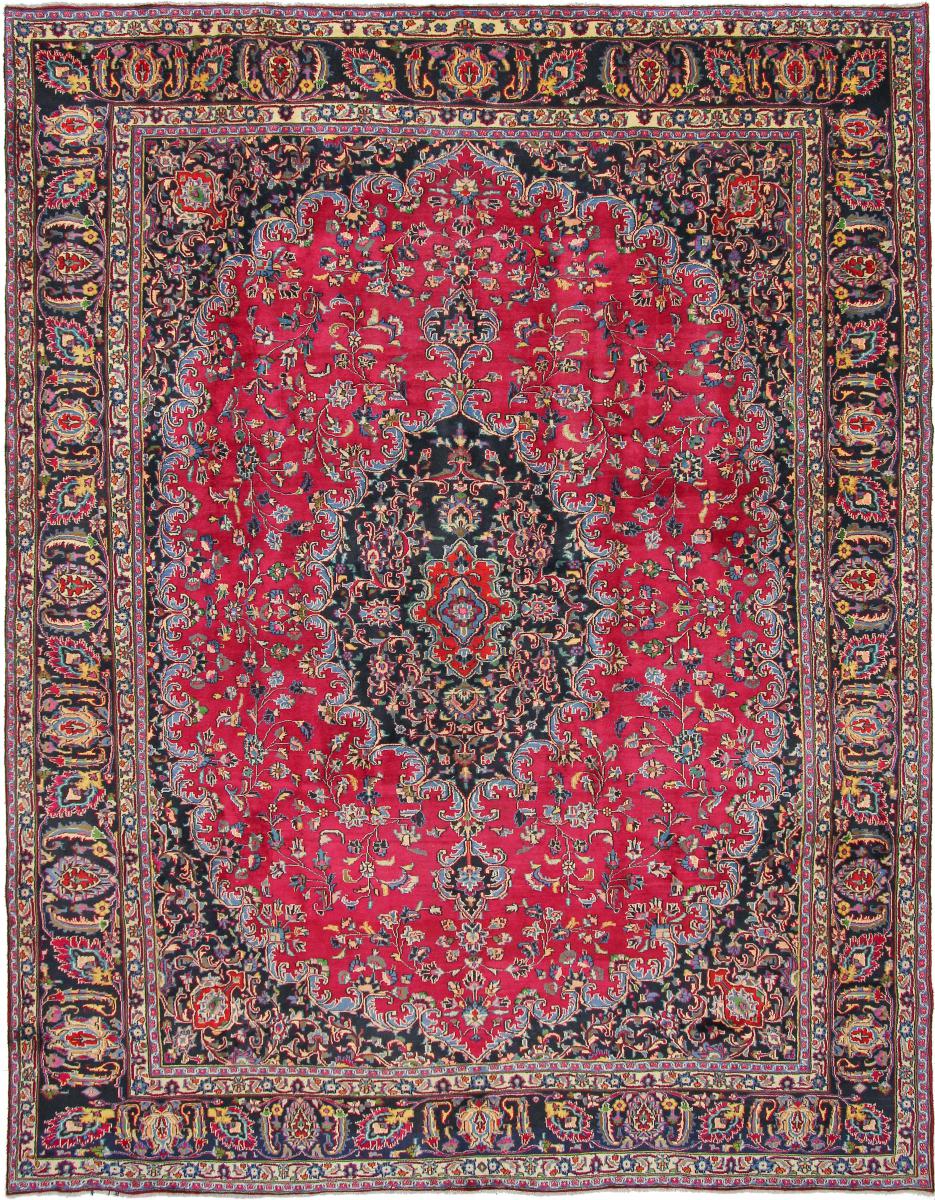 Persian Rug Mashhad Patina 12'1"x9'6" 12'1"x9'6", Persian Rug Knotted by hand