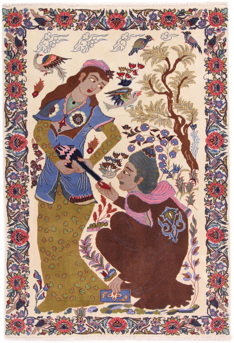 Perzisch tapijt Shahreza 4'11"x3'4" 4'11"x3'4", Perzisch tapijt Handgeknoopte
